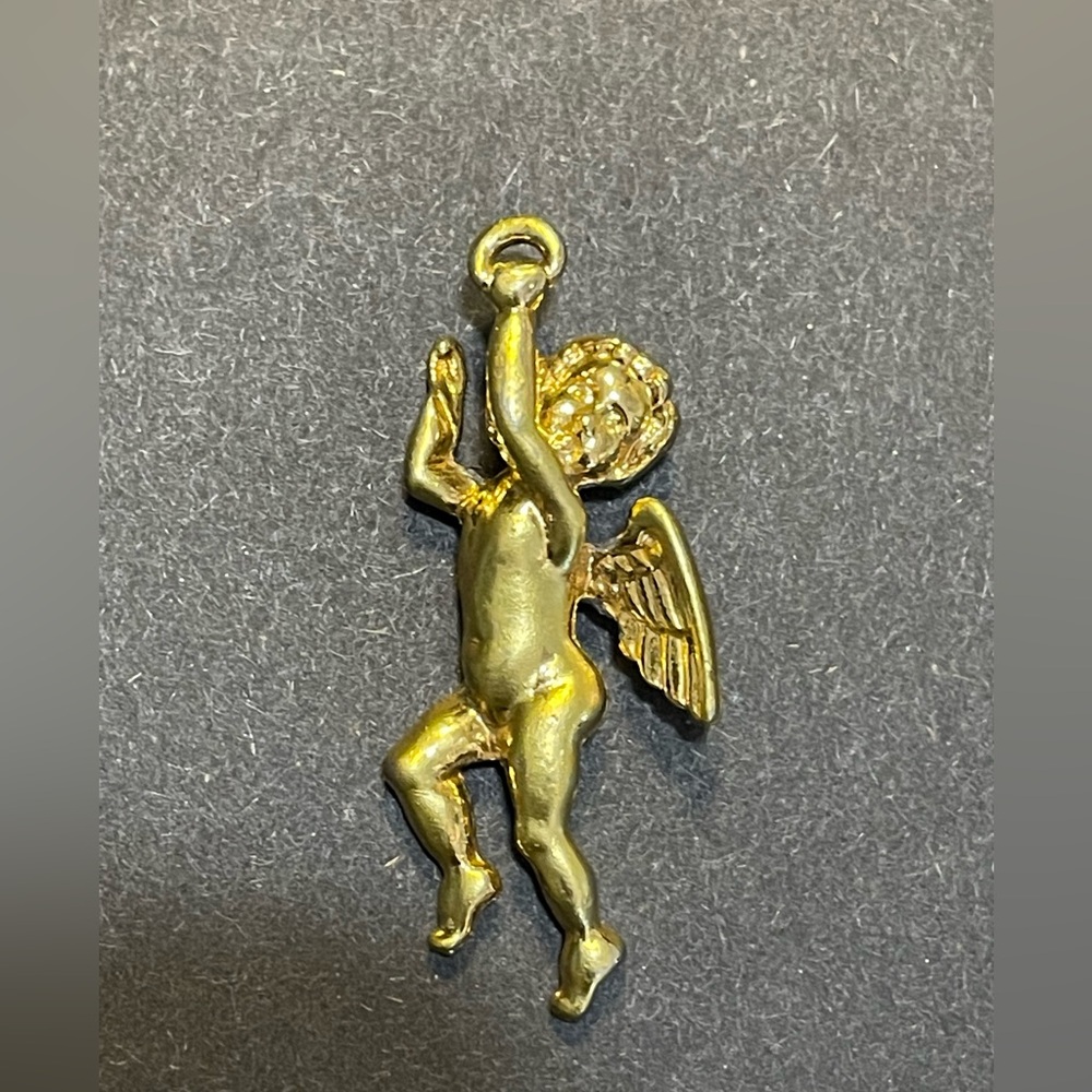 Vintage Dancing Cherub Pendant Angel Holding Halo